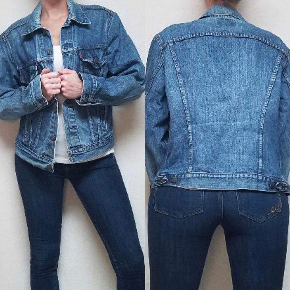 VINTAGE Levi's 506 Mid Wash Denim Trucker Jacket L